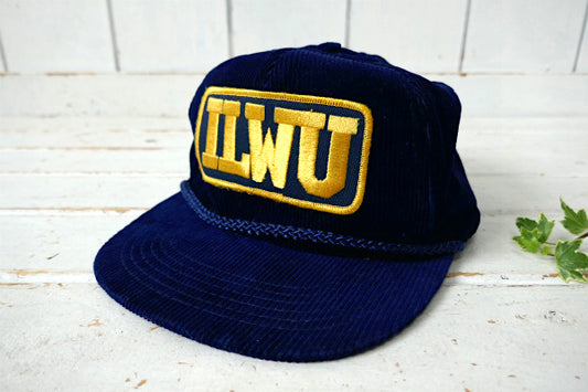 ILWU 国際港湾倉庫労働組合 コーディユロイ ビンテージ キャップ トラッカーハット 帽子 USA