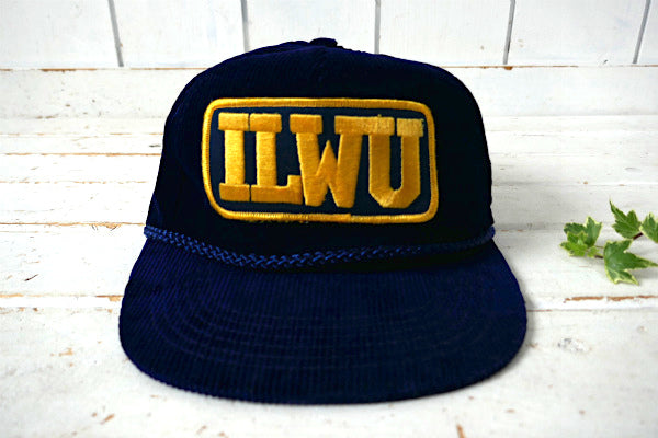 ILWU 国際港湾倉庫労働組合 コーディユロイ ビンテージ キャップ トラッカーハット 帽子 USA