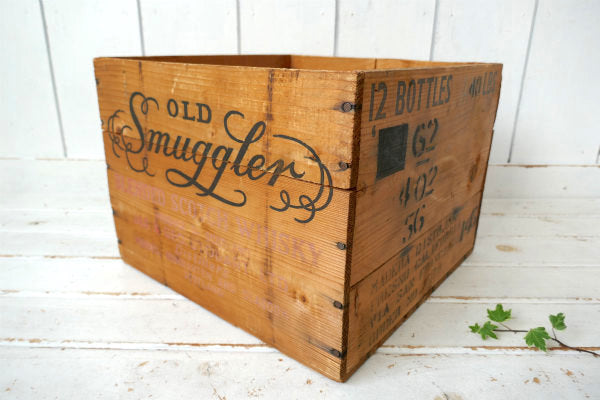 Old Smuggler スコッチ ウイスキー 60's ヴィンテージ ウッドボックス 木箱 BAR
