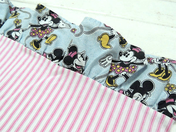 ミニーマウス 可愛いフリル付き・ヴィンテージ・ピロケース 枕カバー USA