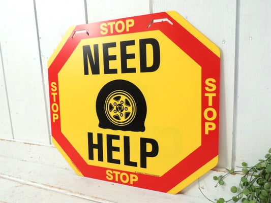 NEED HELP STOP&CHARGE・ビンテージ・常備品・両面 看板・USA・アメ車・サイン
