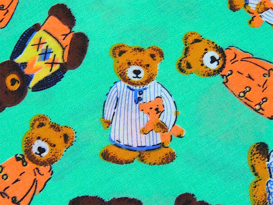 【テディベア】6種類のクマ・デッドストック未使用・ヴィンテージ・ファブリック/生地/テキスタイル