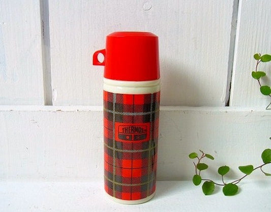 AVON×THERMOS チェック柄・アンティーク・ローション・ボトル/瓶 USA