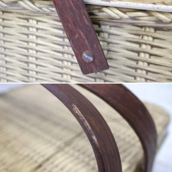 DECOWARE バスケット柄 ヴィンテージ ティンバスケット ピクニックバスケット アウトドア