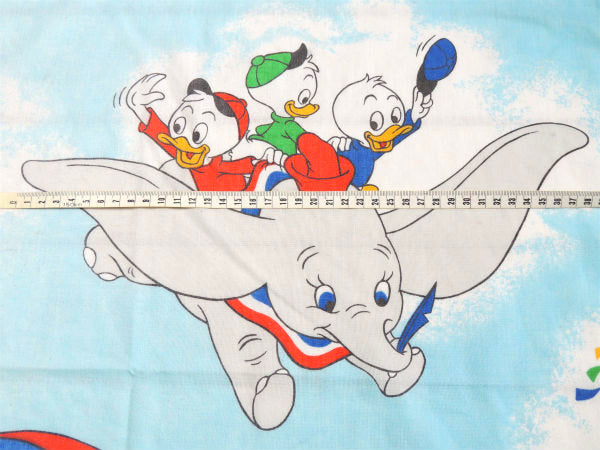 【ミッキー&フレンズ】ディズニー・空飛ぶ飛行船・ヴィンテージ・ユーズドシーツ(ボックスタイプ)USA
