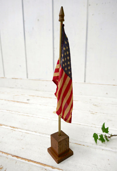 アメリカ合州国・木製ポール・星条旗・ヴィンテージ・卓上フラッグ・アメリカンフラッグ USA