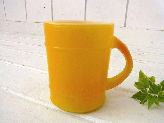 【Fire King】ファイヤーキング・イエロー・レンジャーマグ/バレルマグ USA