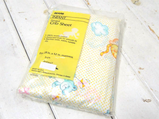 SEARS シアーズ・メルヘン動物柄・デッドストック・ヴィンテージ・ベビーシーツ(ボックスタイプ)②