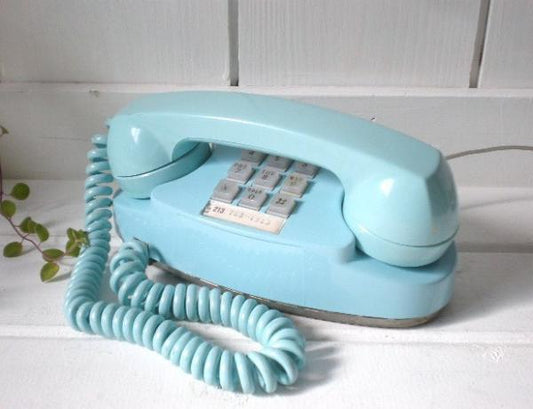 Western Electric 水色 ヴィンテージ 電話機 テレフォン USA