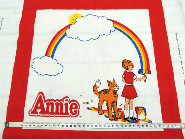 【ANNIE】アニー&サンディ・レインボー柄・クッション・ヴィンテージ・パネル生地/ファブリック
