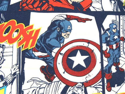 【キャプテン アメリカ】マーベルコミック・コミック柄・ユーズドシーツ(フラットタイプ)