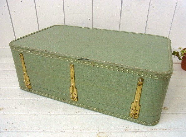【Starline】ミントグリーン色・ヴィンテージ・スーツケース/トランク(L) USA