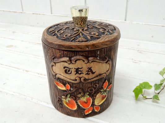 【トレジャークラフト】TEA・紅茶・セラミック製・ヴィンテージ・キャニスター/保存容器