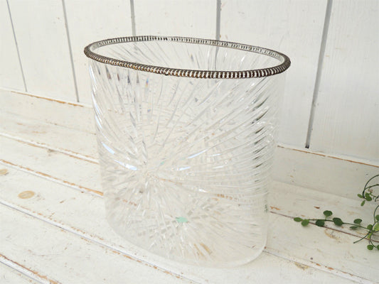 【Wilardy】ゴージャス・クリスタルカット・ルーサイト製・ヴィンテージ・ゴミ箱・ダストボックス