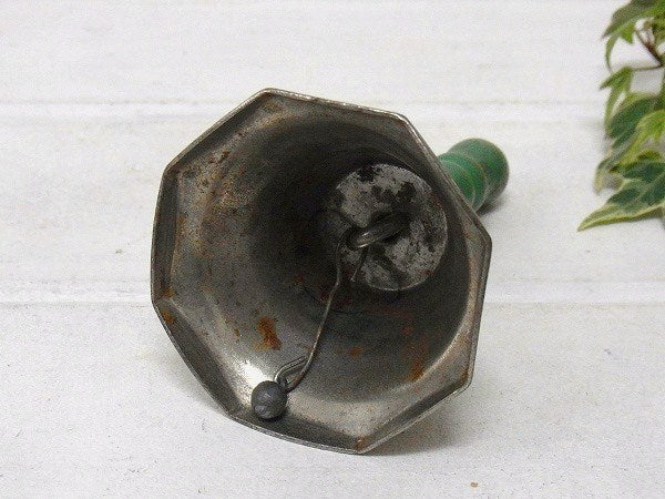 木製ハンドルの小さなアンティーク・ハンドベル/呼び鈴 USA