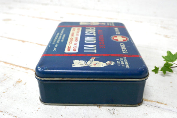 1940's WHITE CROSS ヴィンテージ 救急箱 薬箱 ファーストエイド ブリキ缶 USA