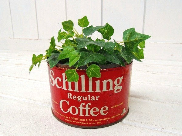 【Schilling COFFEE】サンフランシスコ・ティン製・ヴィンテージ・コーヒー缶・ブリキ缶