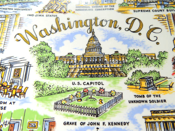 【Washington D.C.】ワシントンDC・スーベニア品・陶磁器・ヴィンテージ・プレート/絵皿