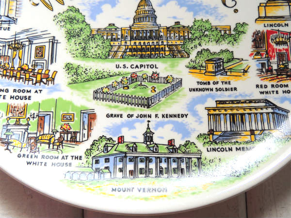 【Washington D.C.】ワシントンDC・スーベニア品・陶磁器・ヴィンテージ・プレート/絵皿