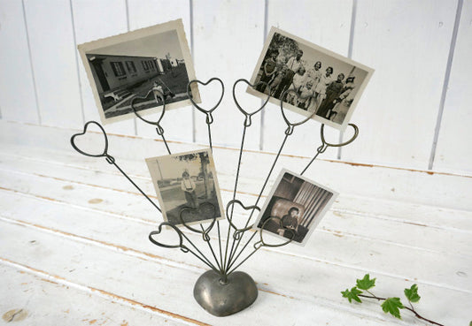 GODINGER ハート形 ヴィンテージ ワイヤー カードホルダー フォトスタンド USA 10本付