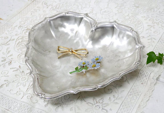 【IKORA】ドイツ製・シルバープレート・ハート型・脚付き・ヴィンテージ・トレイ・ジュエリートレイ