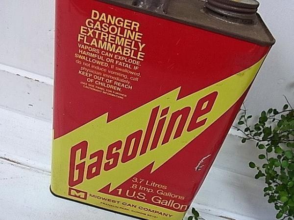 【Gasoline】1ガロン・ブリキ製・ヴィンテージ・ガソリン缶　USA