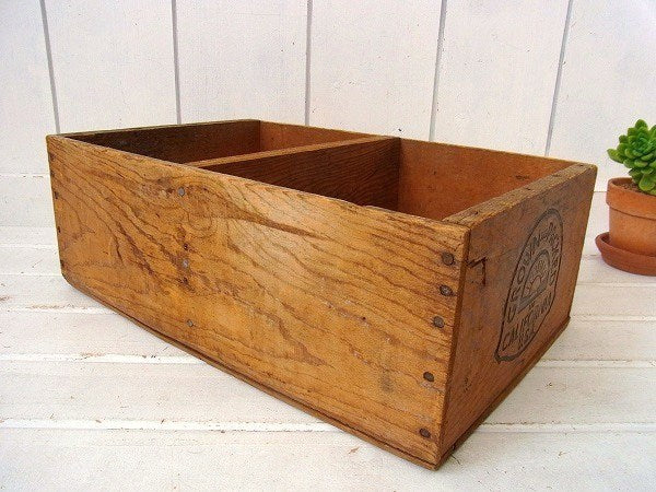 カリフォルニア・レーズンの仕切り付き・木製・ヴィンテージ・ウッドボックス/木箱 USA