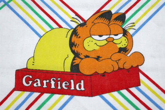 【ガーフィールド】アメコミ・キャラクター・70'sヴィンテージ・ユーズドシーツ(1/2) USA