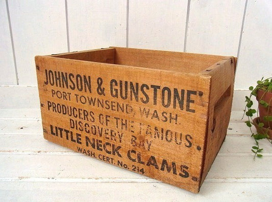 【LITTLE NECK CLAMS】木製・ヴィンテージ・ウッドボックス/木箱 USA