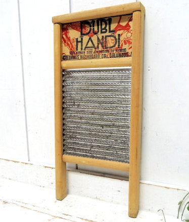 【DUBL HANDI】木製・ヴィンテージ・ウォッシュボード・洗濯板・USA・店内装飾・カントリー