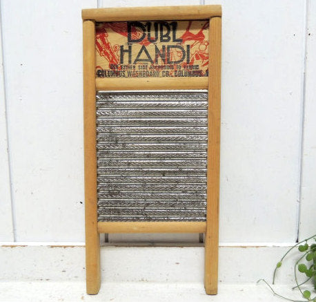 【DUBL HANDI】木製・ヴィンテージ・ウォッシュボード・洗濯板・USA・店内装飾・カントリー