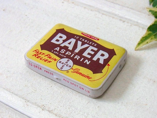 【BAYER】薬の小さなヴィンテージ・ティン缶/タブレット缶/薬缶 USA