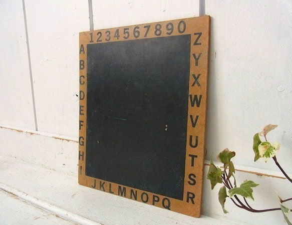 数字&アルファベット入り・小さなヴィンテージ・黒板/チョークボード USA