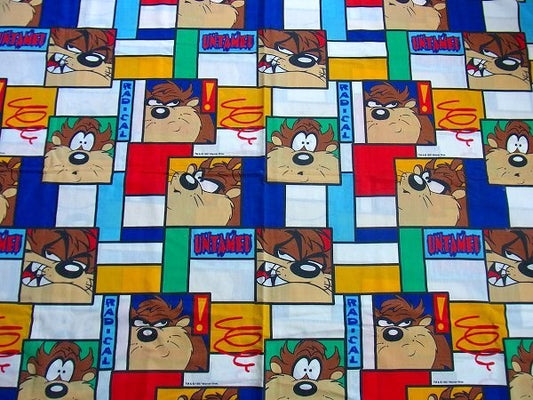 【ルーニーテューンズ】タスマニアンデビル・ユーズドシーツ(フラットタイプ)・生地・キャラクター