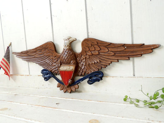 【翼を広げたイーグル】大きな看板・ビンテージ・壁飾り・ウォールデコ・鷲・USA・メタル製・アメリカン