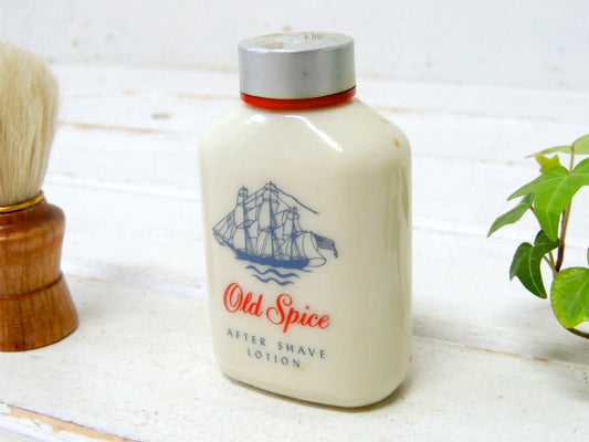 【Old Spice・オールドスパイス】ミルクガラス・ヴィンテージ・ローション・ボトル・・瓶・髭剃り