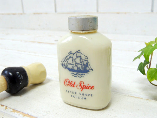 【Old Spice・オールドスパイス】②ミルクガラス・ビンテージ・瓶・TALCUM・BARBER