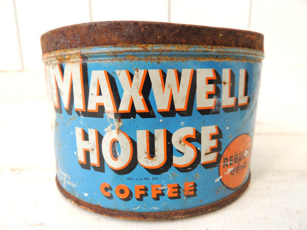 【MAXWELL HOUSE/REGULAR GRIND】ブリキ製・ヴィンテージ・コーヒー缶/Cal