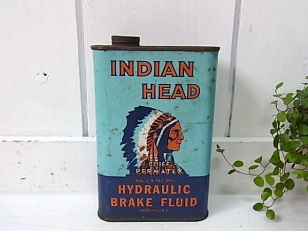 【INDIAN　HEAD】インディアンヘッド・ヴィンテージ・ブレーキオイル缶　USA