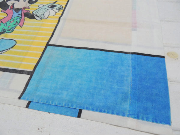 【ミッキーマウス】サングラス姿のクール柄・ヴィンテージ・ピロケース/枕カバー USA