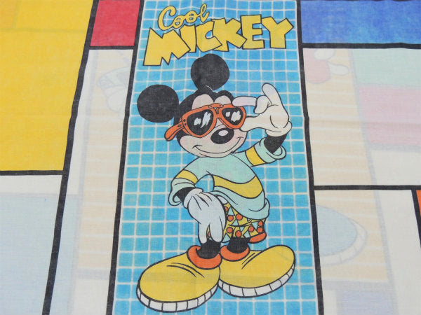 【ミッキーマウス】サングラス姿のクール柄・ヴィンテージ・ピロケース/枕カバー USA