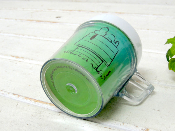 【スヌーピー・I LOVE MY HOME 】メッセージ付き・ビンテージ・プラスティック・マグカップ