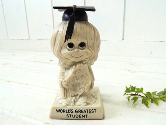 アカデミックドレス姿の女の子・70’s・ヴィンテージ・メッセージドール/人形