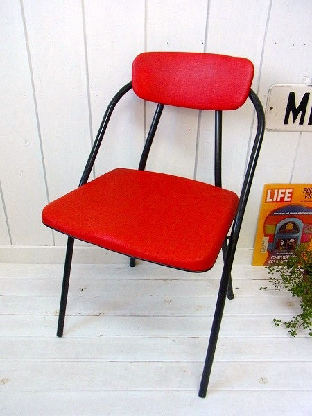 COSCO コスコ 赤色・ヴィンテージ・フォールディング・チェア 折り畳みイス USA