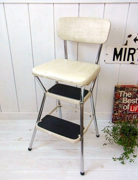 COSCO コスコ アイボリー・ヴィンテージ・ステップチェア ステップツール USA
