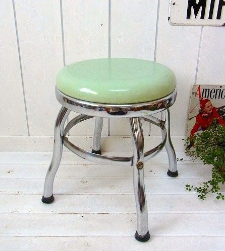 COSCO コスコ 水色・ヴィンテージ・スツール チェア ラウンドスツール USA