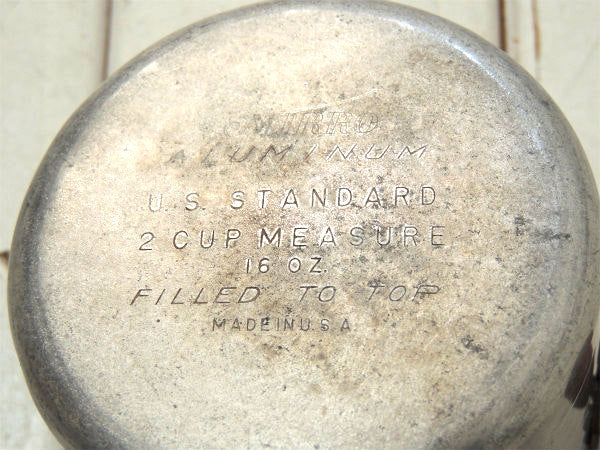 MIRRO社・アルミ×木製ハンドル・目盛り入り・ヴィンテージ・メジャーリングカップ・計量カップ