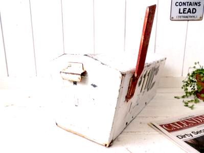 U.S MAIL ホワイト・ブリキ製・ヴィンテージ・メールボックス・ポスト 郵便受け USA