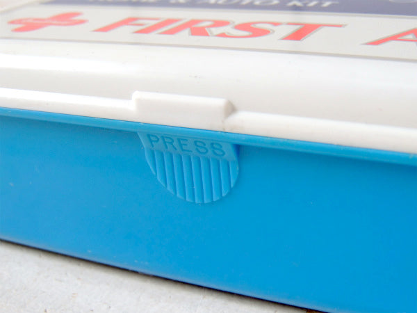 【FIRST AID】HOME&AUTO・家&車用・プラスティック製・ヴィンテージ・救急箱 USA