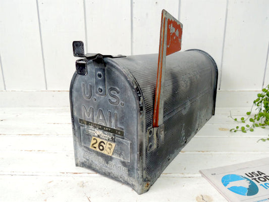 【U.S MAIL・USA】シルバーグレー・ブリキ製・ヴィンテージ・メールボックス・ポスト・郵便受け
